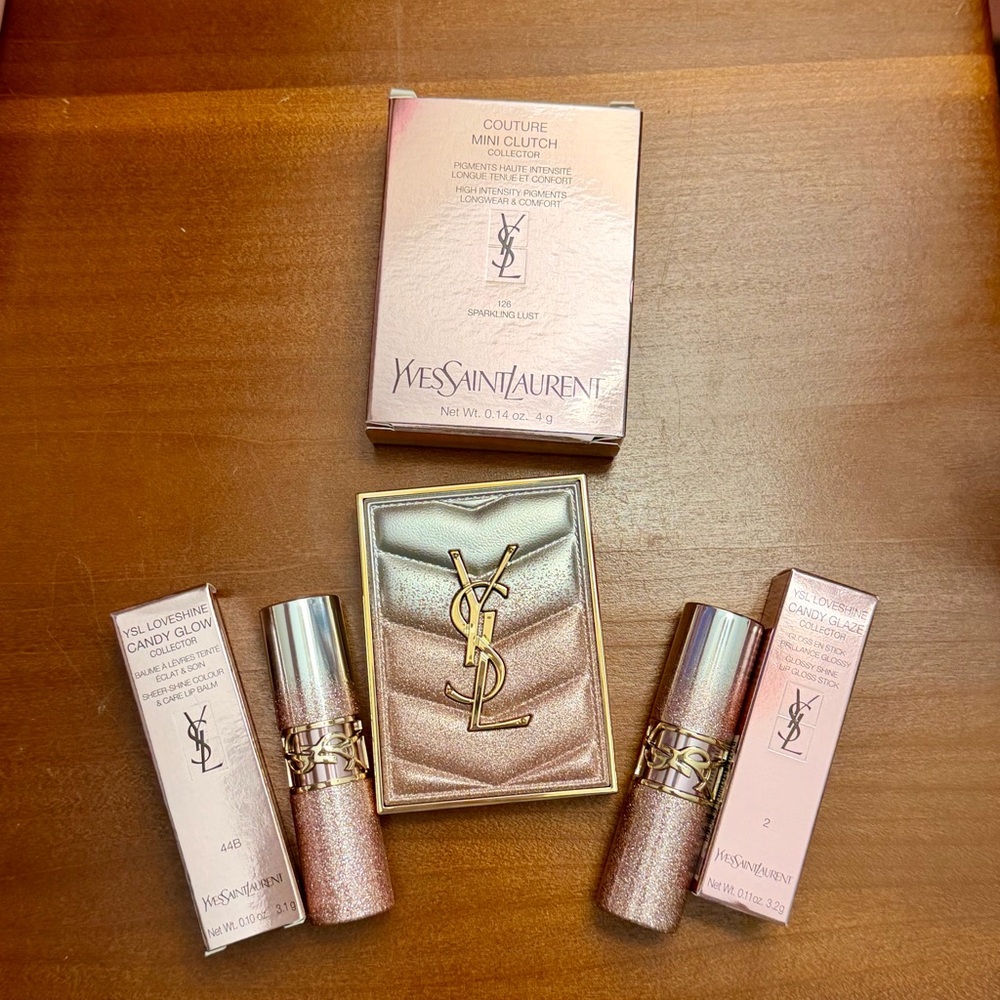 YSL VALENTINES EYESHADOW /  LIP  2026 - BRAND NEW - LIMITED EDITION PINK GLITTER